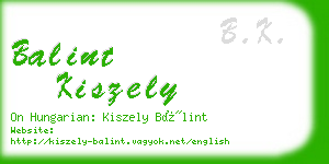 balint kiszely business card